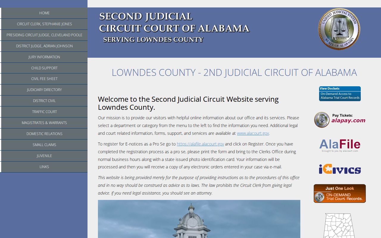 Lowndes County warrant records court website